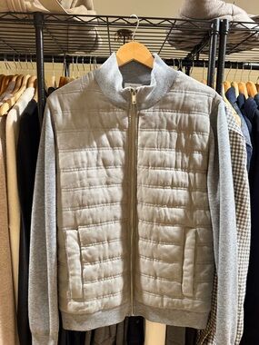 Mens Riess grey suede zip up jacket